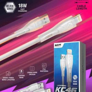 KC 46 Lightning USB Cable 18W Fast Charging Color White