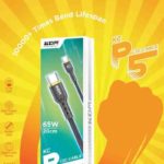 KC P C2C 65W USB-C Cable – 20CM Fast Charging (Black)
