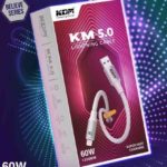 KM 5.0 Lightning Cable – 1200MM 60W Super Fast Charging, IC Chip, TPE, 6mm Thick