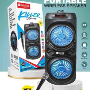 United Gold Killer Series 30W Portable Bluetooth Speaker – USB Host, TF Card, FM Radio, AUX Input (Pack of 8)